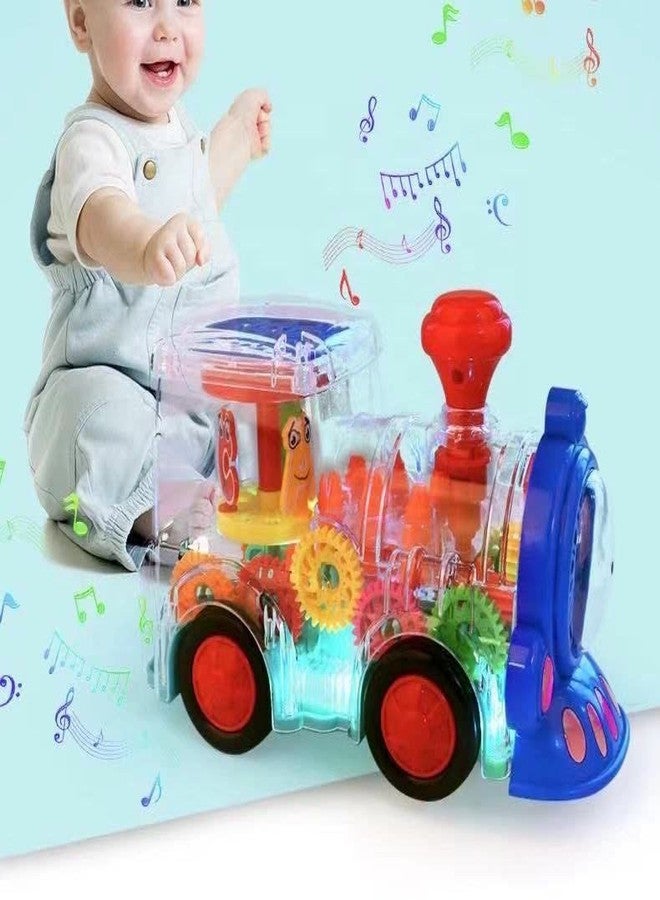 NIYANETAIL Transparent Bump and Go Toys with 3D Lightning, Moving Gears and Music | Birthday Toy Gift for 1-10-Year-Old Boy, Girl (Concept Gear Train New) - Image 2